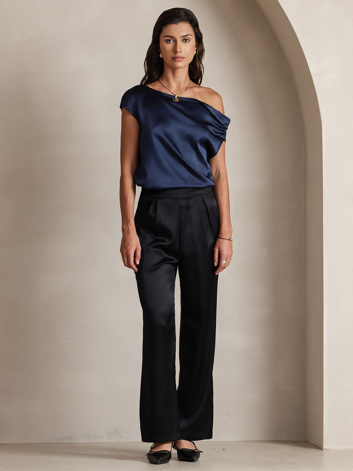 [Svart] SilkSilky-NO 19Momme Damebukser 001