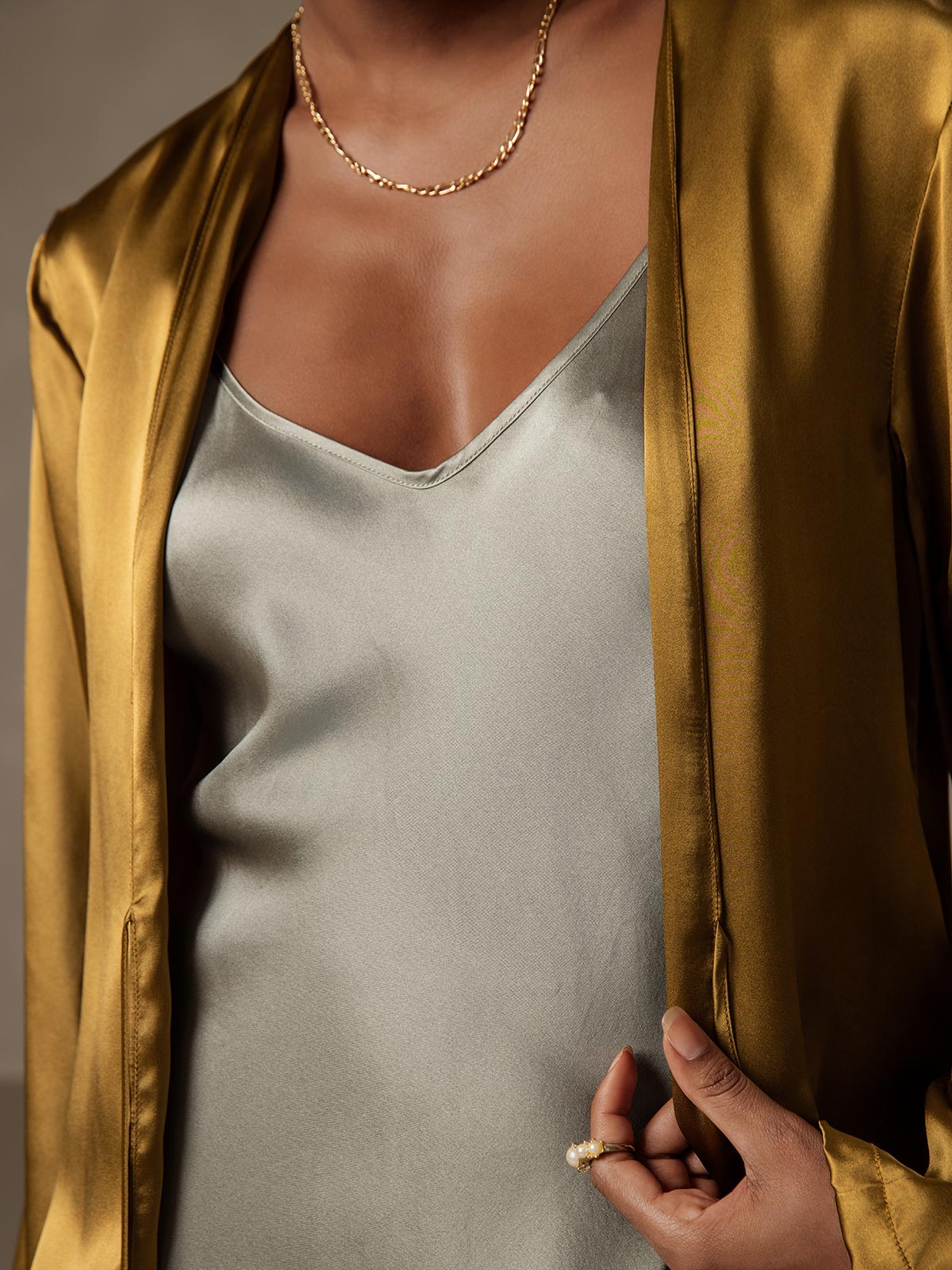 [Brun] SilkSilky-NO 19Momme Silke Womens Outerwear 002