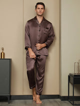 [Kaffe] SilkSilky-NO Long Sleeve Lapel Collar Pyjamas for menn 002