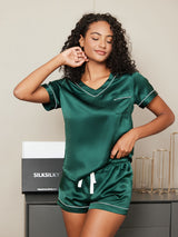 [Grønn] SilkSilky-NO Womens Pajamas 002