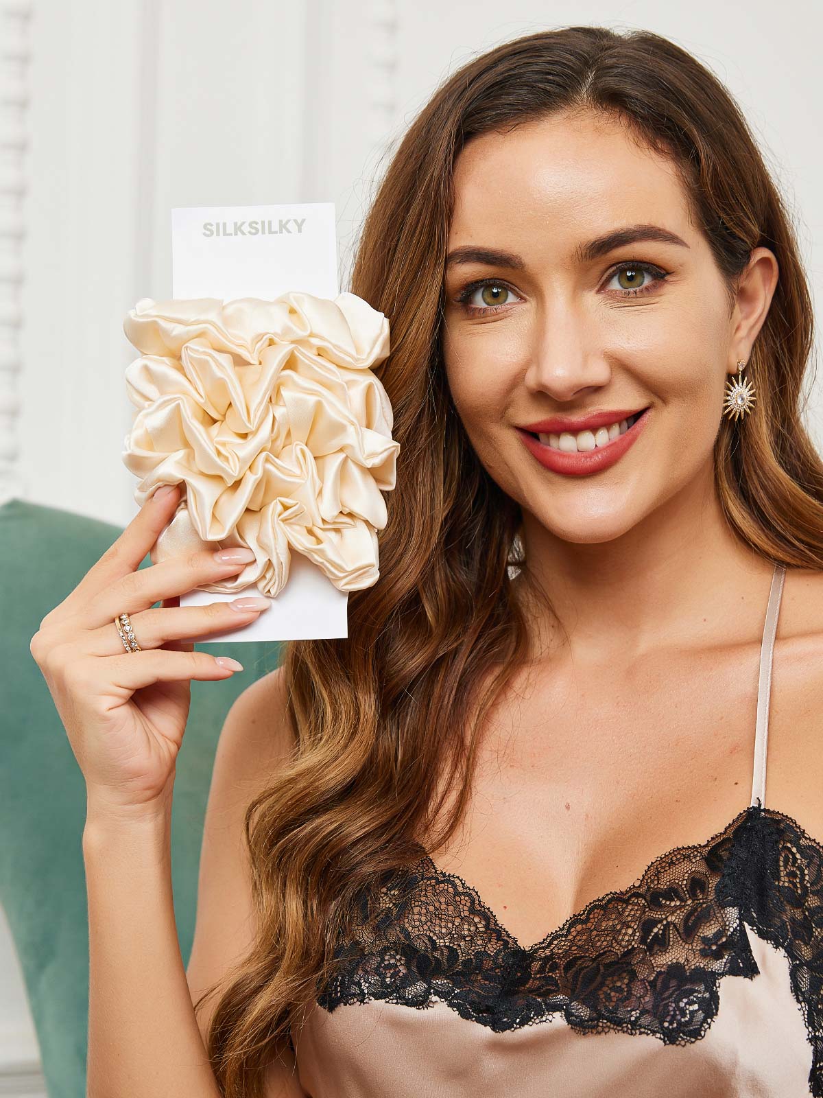 [Lys Beige] SilkSilky-NO 19Momme Scrunchie 001