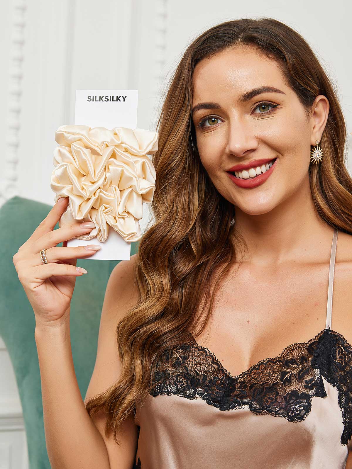 [Lys Beige] SilkSilky-NO 19Momme Scrunchie 002