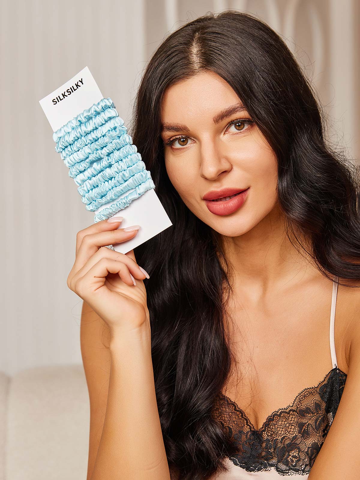 [Lyse Blå] SilkSilky-NO 19Momme Scrunchie 002