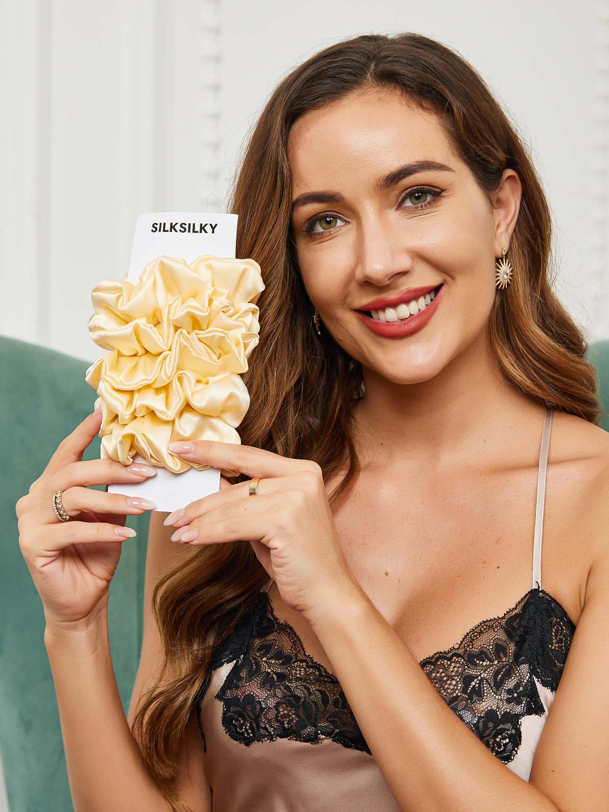 [Lys Gul] SilkSilky-NO 19Momme Scrunchie 001