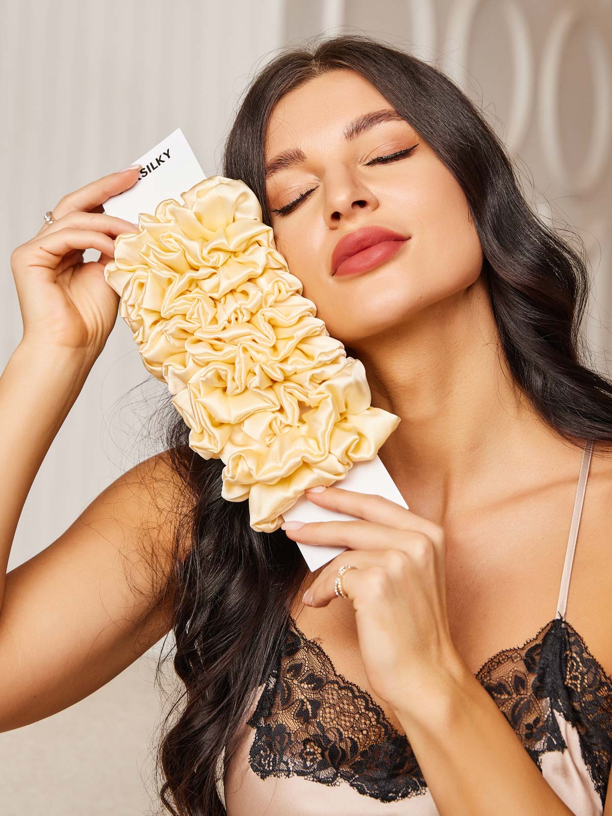 [Lys Gul] SilkSilky-NO 19Momme Scrunchie 001