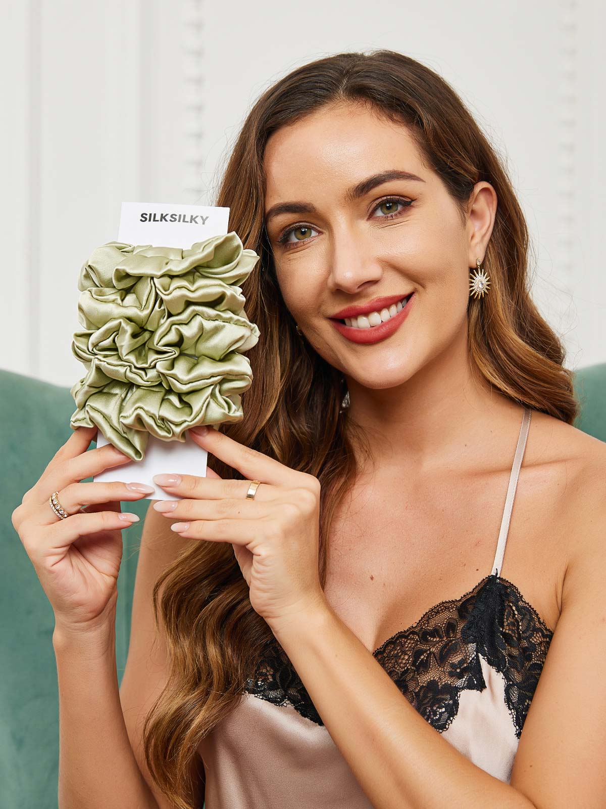 [Mintgrønn] SilkSilky-NO 19Momme Scrunchie 001