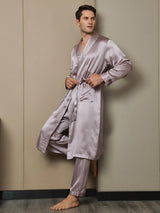 [Blek Mauve] SilkSilky-NO 19Momme Mens Robe 006