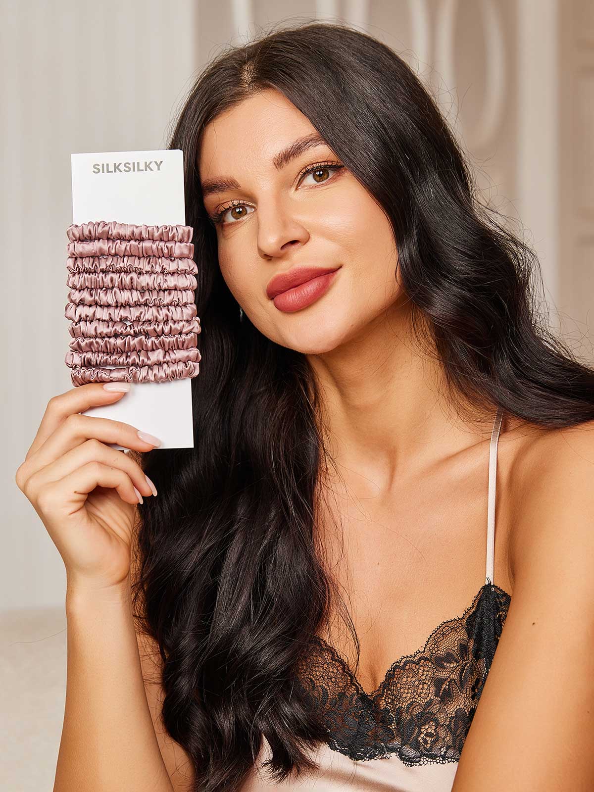 [Blek Mauve] SilkSilky-NO 19Momme Scrunchie 001