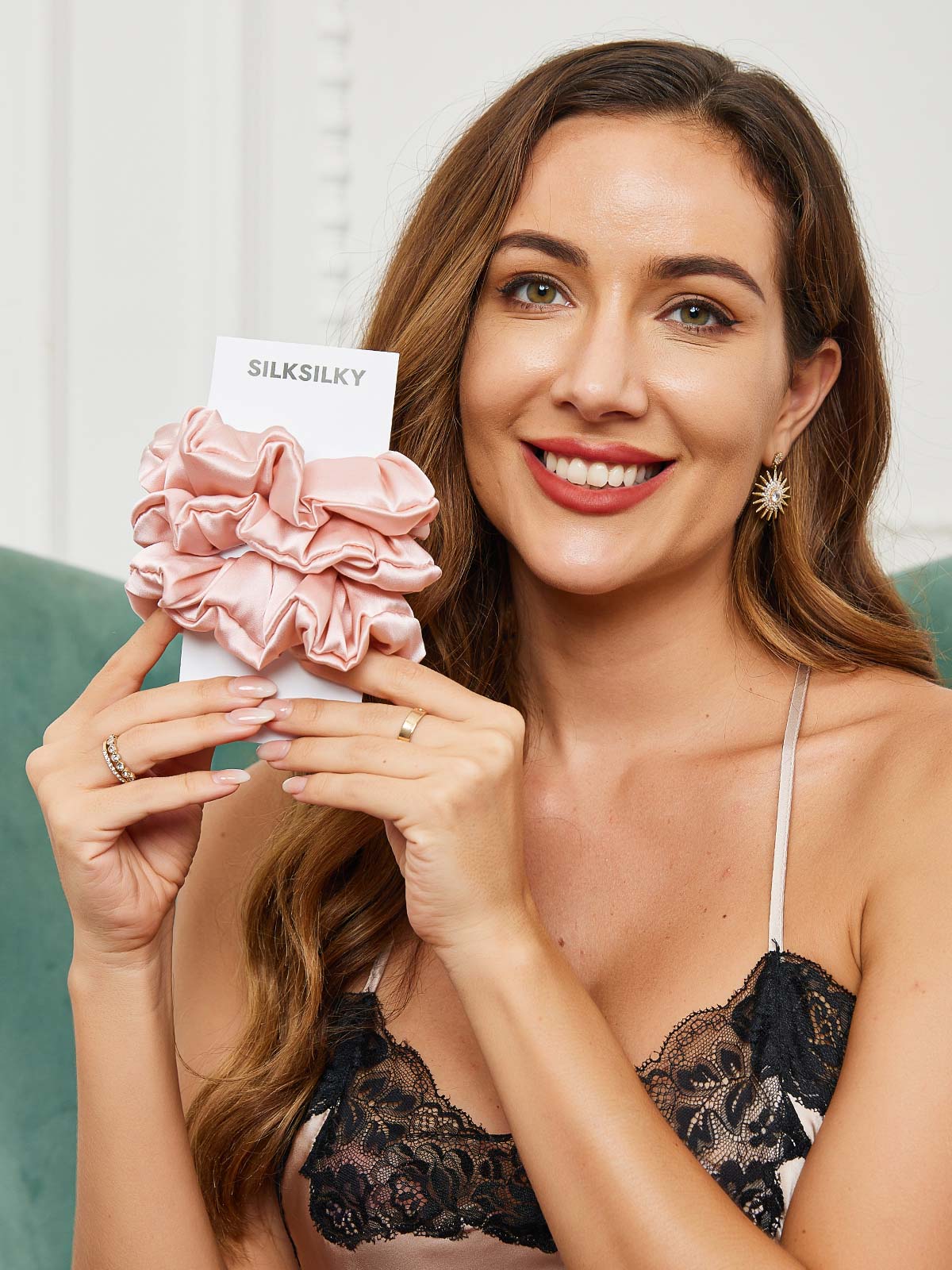 [Rosa] SilkSilky-NO 19Momme Scrunchie 002