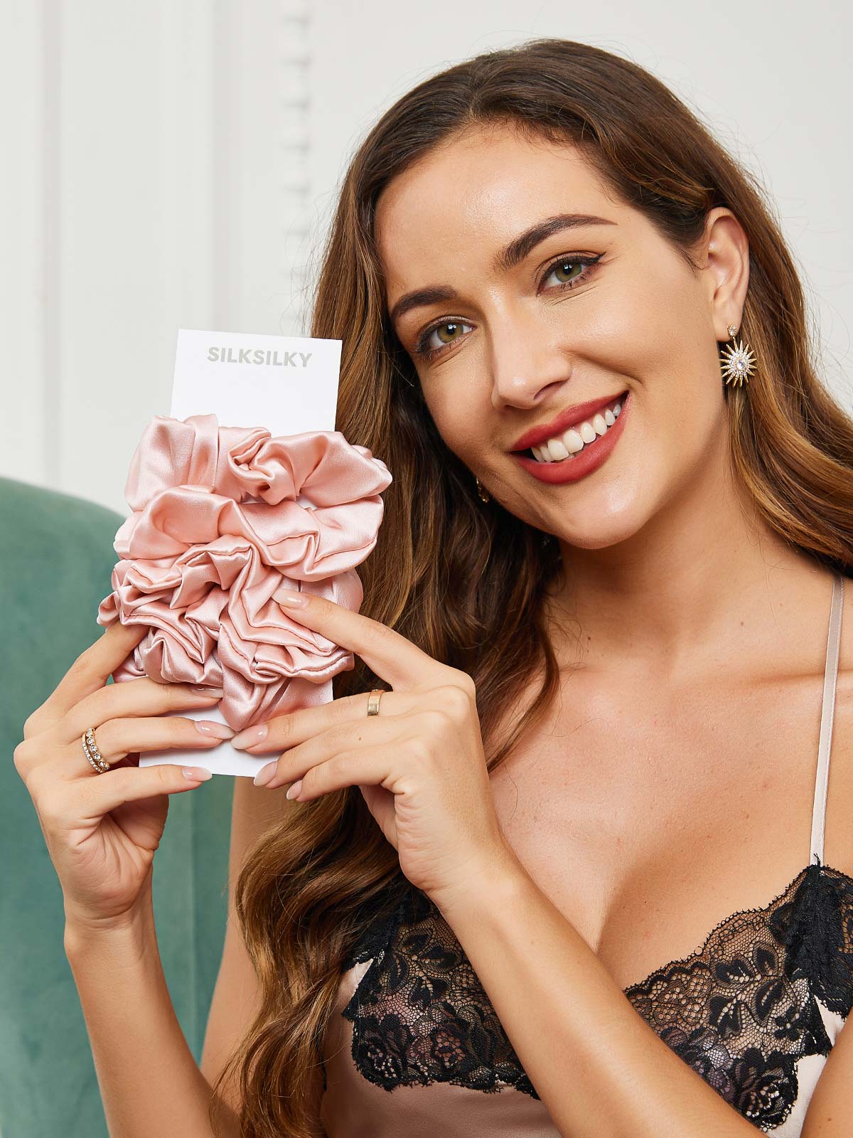 [Rosa] SilkSilky-NO 19Momme Scrunchie 002