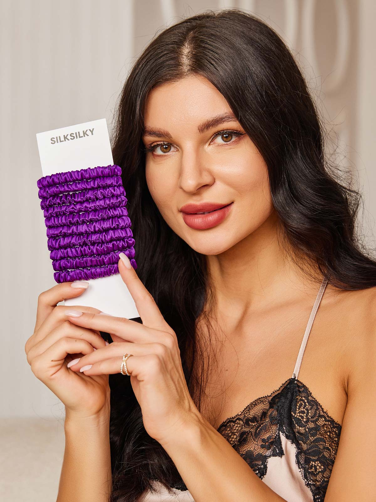 [Lilla] SilkSilky-NO 19Momme Scrunchie 002