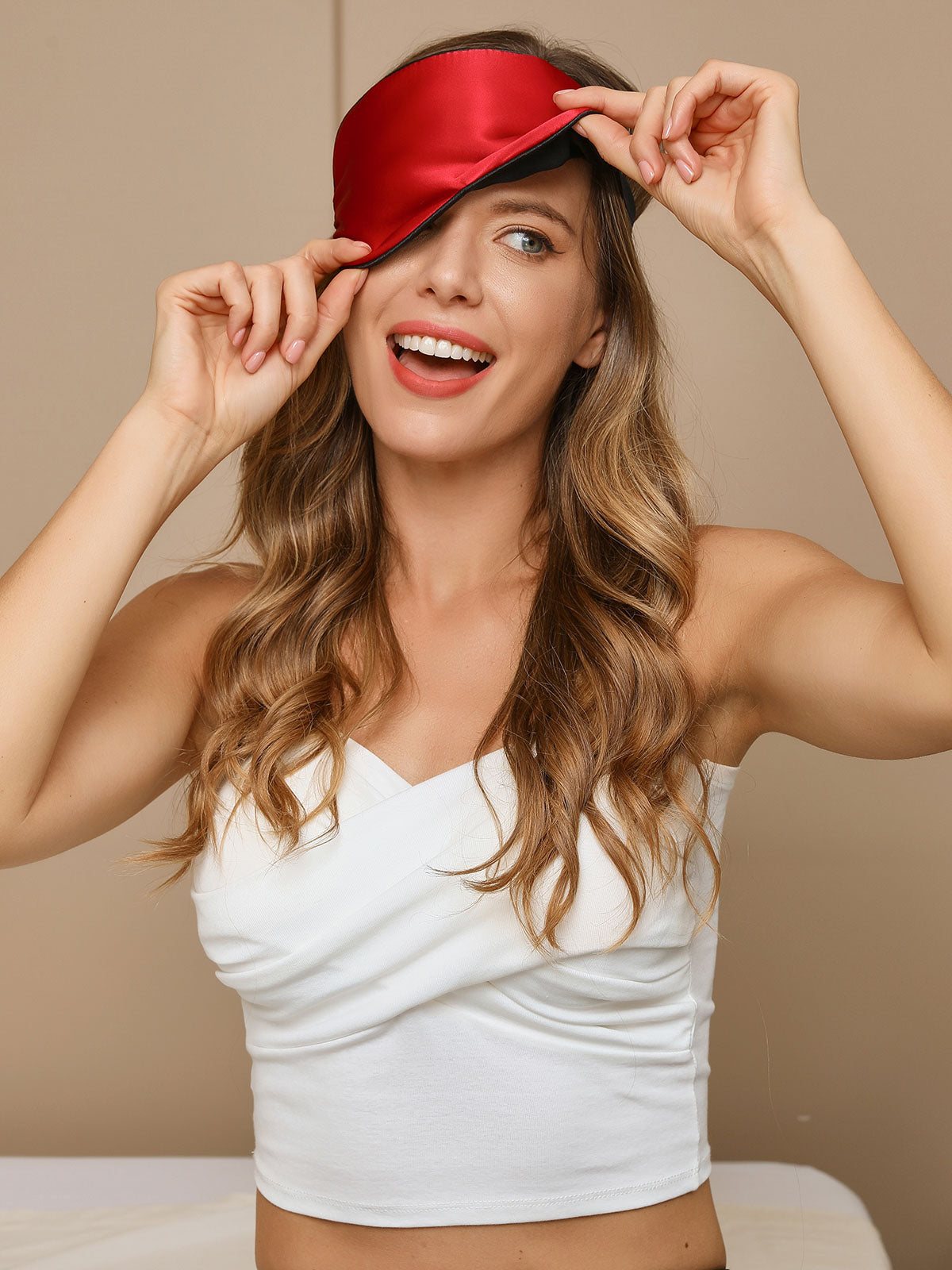 [Rød] SilkSilky-NO 19Momme Eye Mask 003