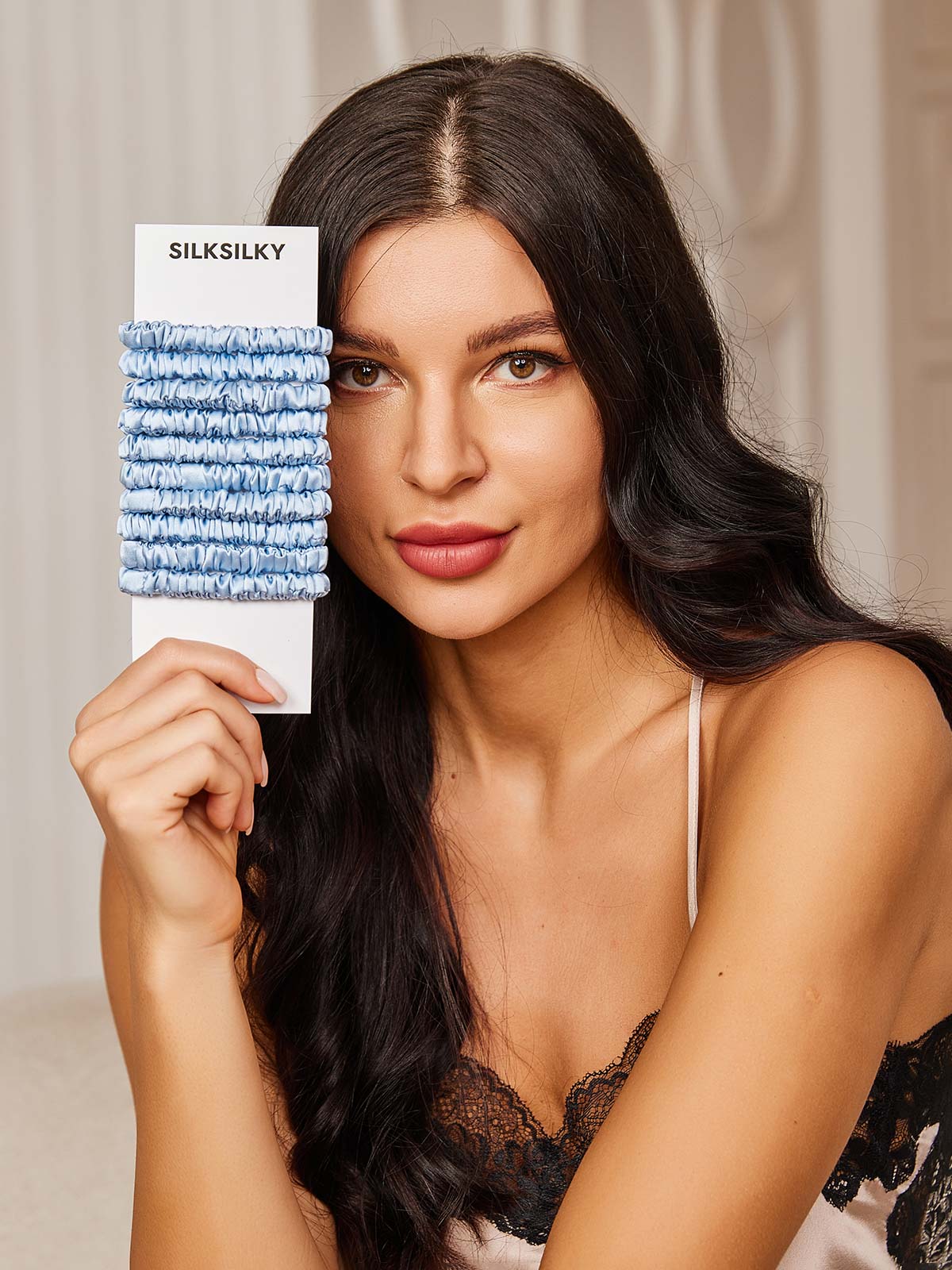 [Himmelblå] SilkSilky-NO 19Momme Scrunchie 001