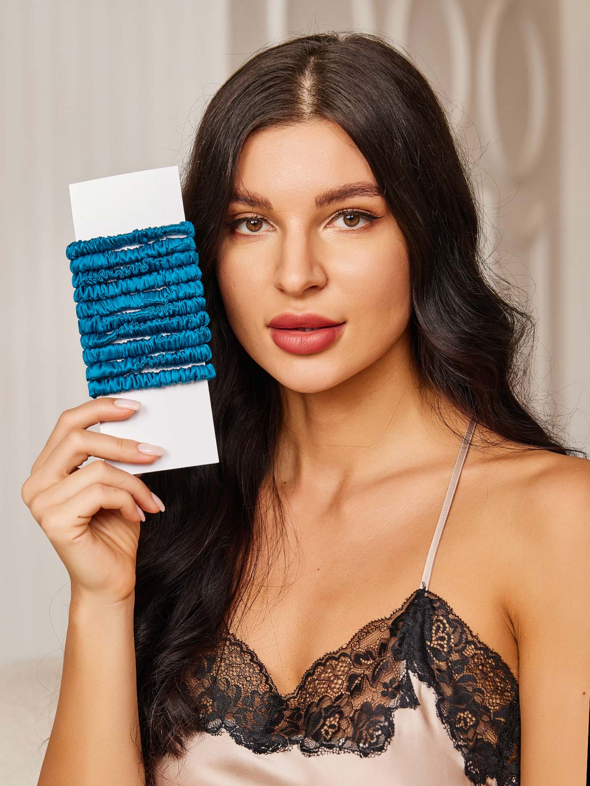 [Blågrønn] SilkSilky-NO 19Momme Scrunchie 001