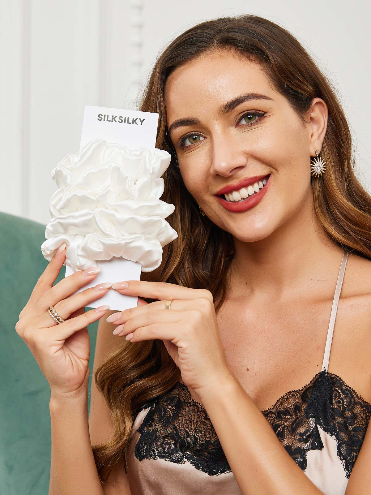 [Hvit] SilkSilky-NO 19Momme Scrunchie 002