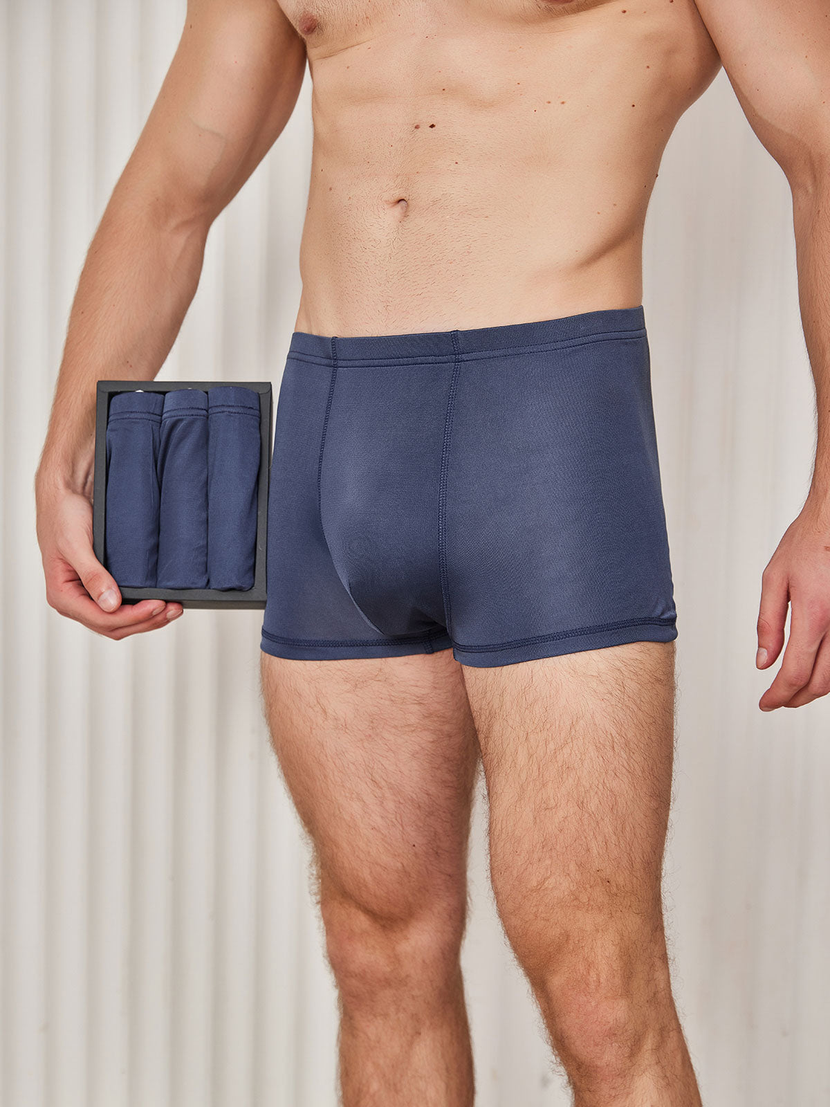 [Mørke blå] SilkSilky-NO Mens Underwear 001