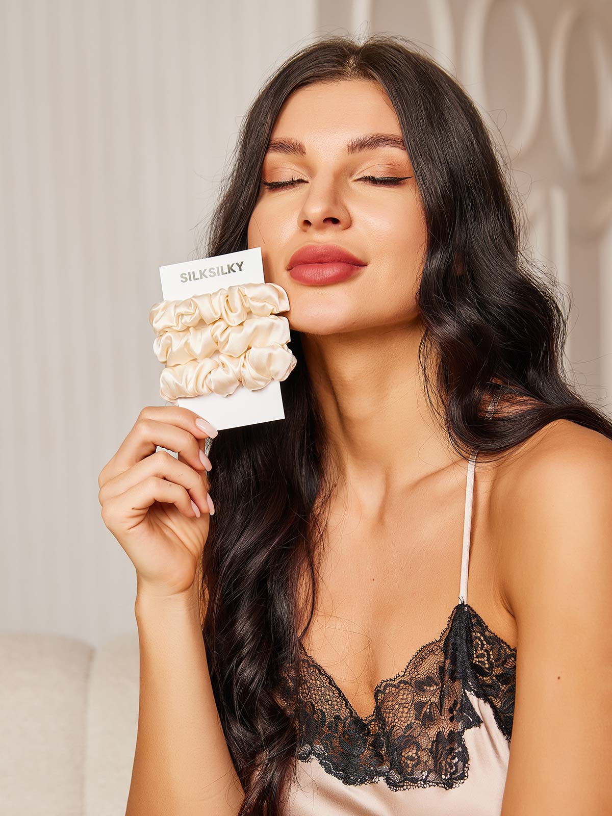 [Lys Beige] SilkSilky-NO 19Momme Scrunchie 002