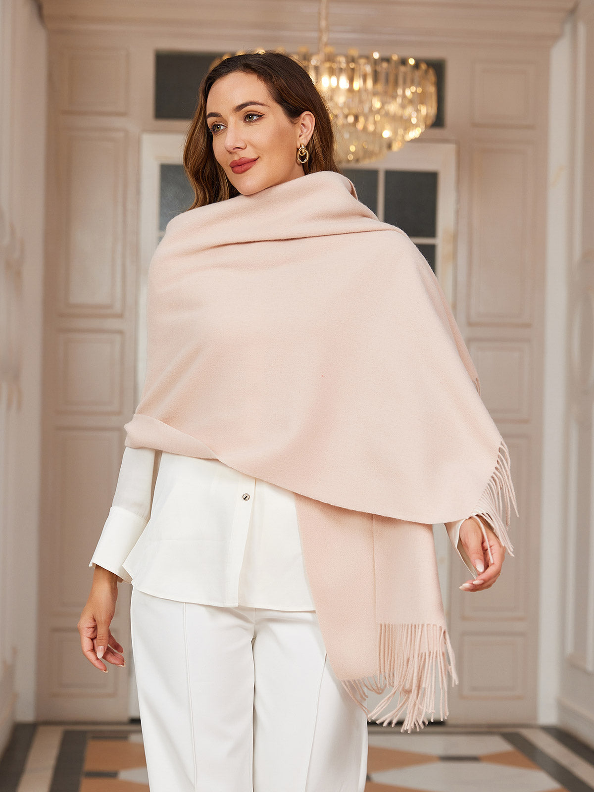 [Beige] SilkSilky-NO Ull Scarf 002