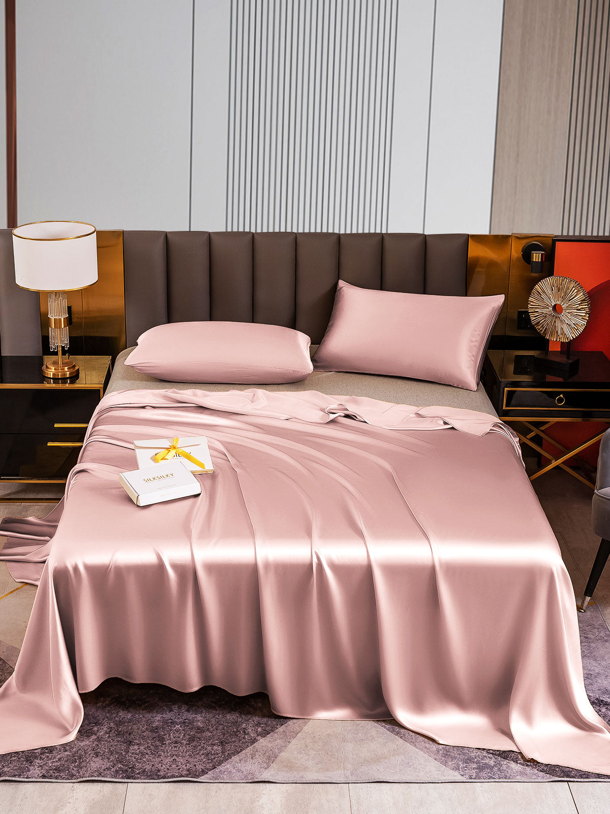 [Blek Mauve] SilkSilky-NO 22Momme Bedding Set 001