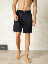 [Svart] SilkSilky-NO Men's Sleep Shorts 001