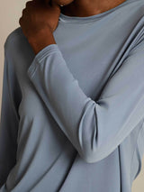[Gråblå] SilkSilky-NO Silke Womens T-Shirt 004