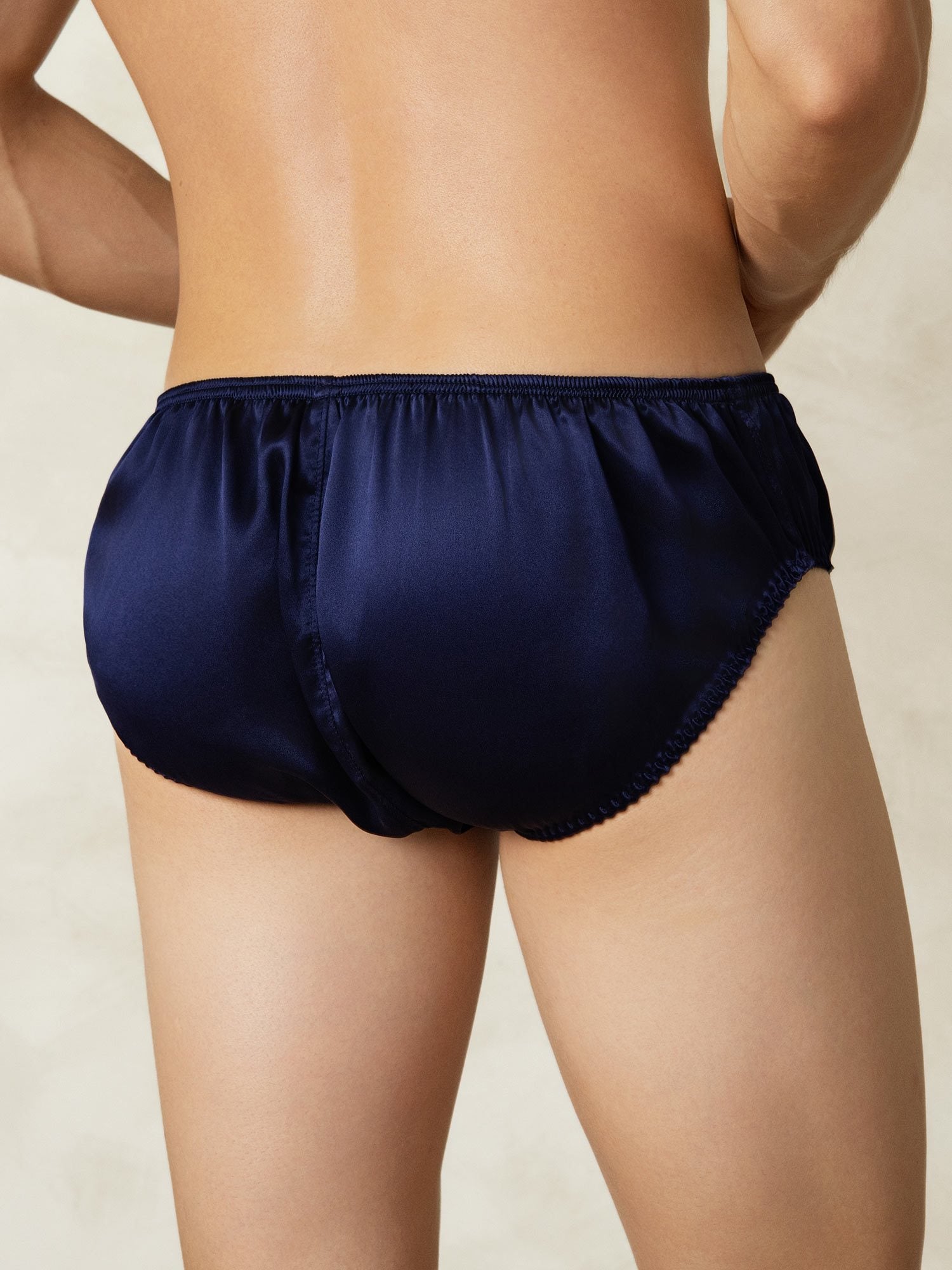 [Mørkeblå] SilkSilky-NO Silke Mens Underwear 002