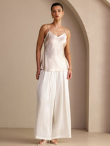 [Beige] SilkSilky-NO Spaghetti Strap V Neck Camisole Topp 005