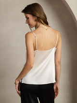 [Lysegrå] SilkSilky-NO Spaghetti Strap Cowl Neck Camisole Topp 002