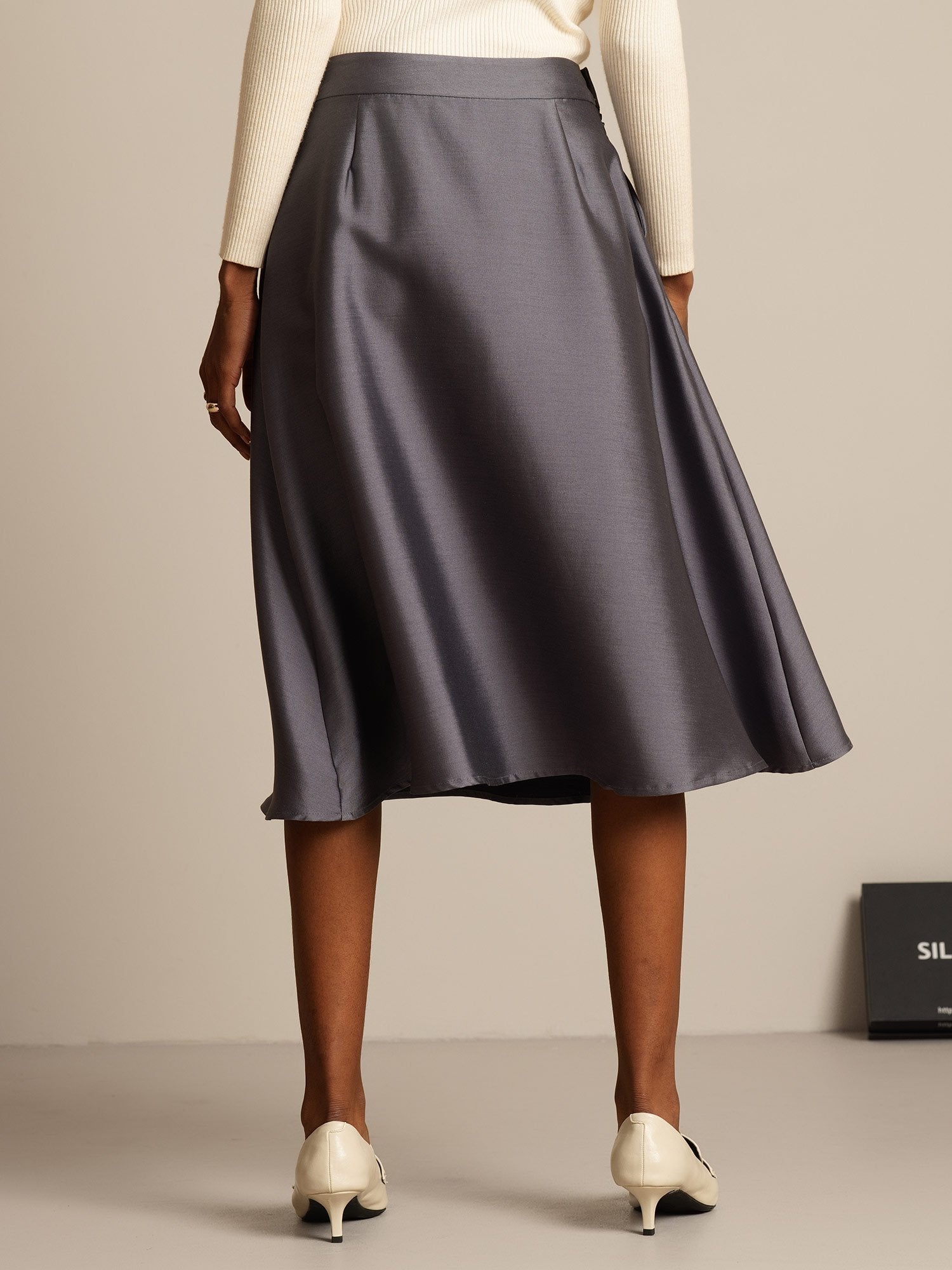 [Grå] SilkSilky-NO 32Momme Silke Skirt 002