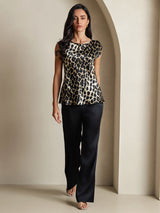 [Leopard] SilkSilky-NO 19Momme Silke Womens T-Shirt 006