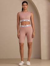 [Rosa] SilkSilky-NO Sleeveless Crew Neck Women's Outfit Sets 005