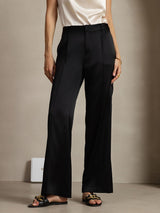 [Svart] SilkSilky-NO 19Momme Silke Womens Pants 001,