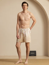 [Champagne] SilkSilky-NO 19Momme Mens Sleep Bottoms 006