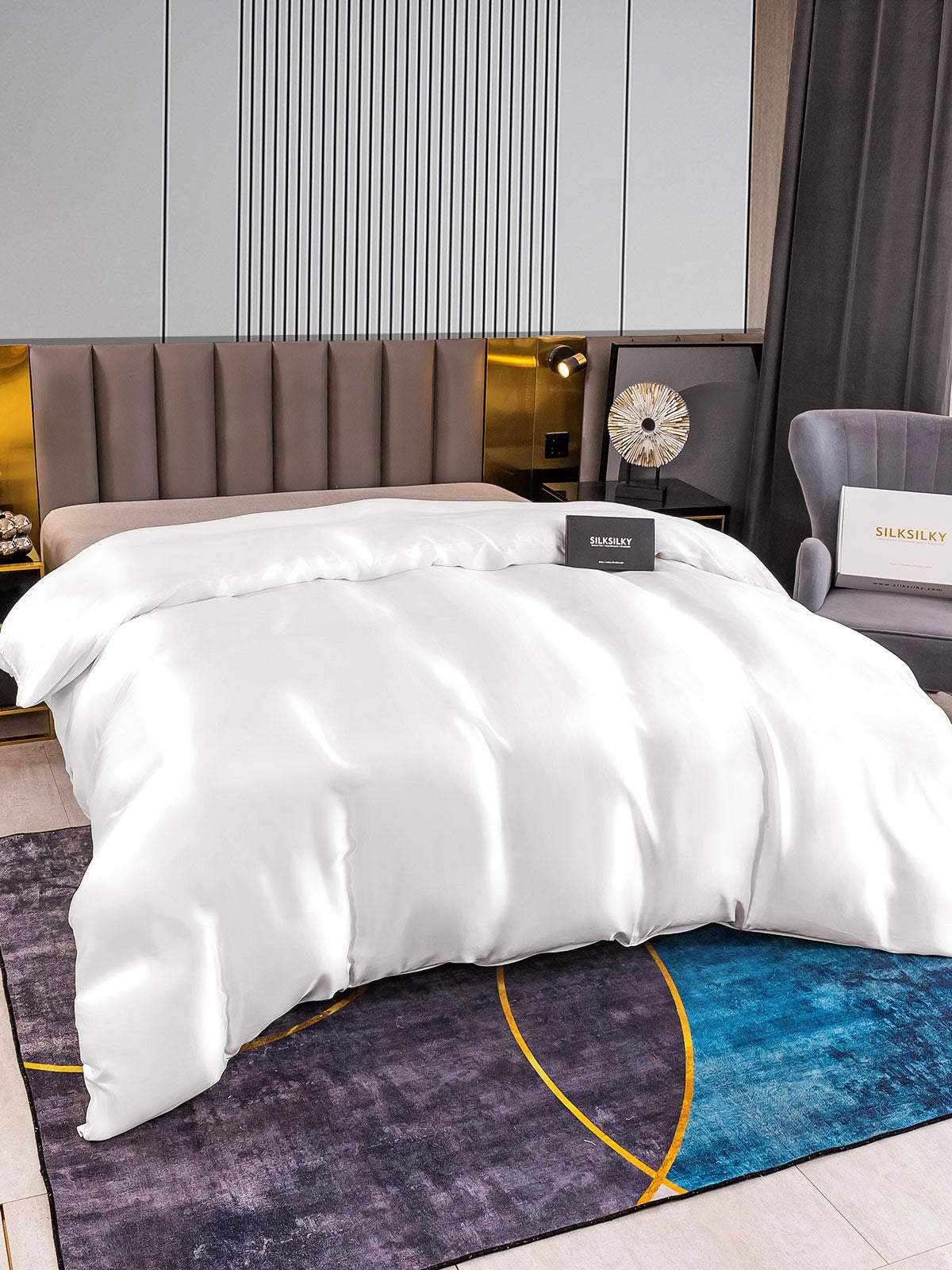 [Hvit] SilkSilky-NO 22Momme Duvet Cover 003