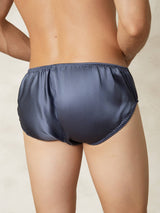 [Gråblå] SilkSilky-NO Silke Mens Underwear 002