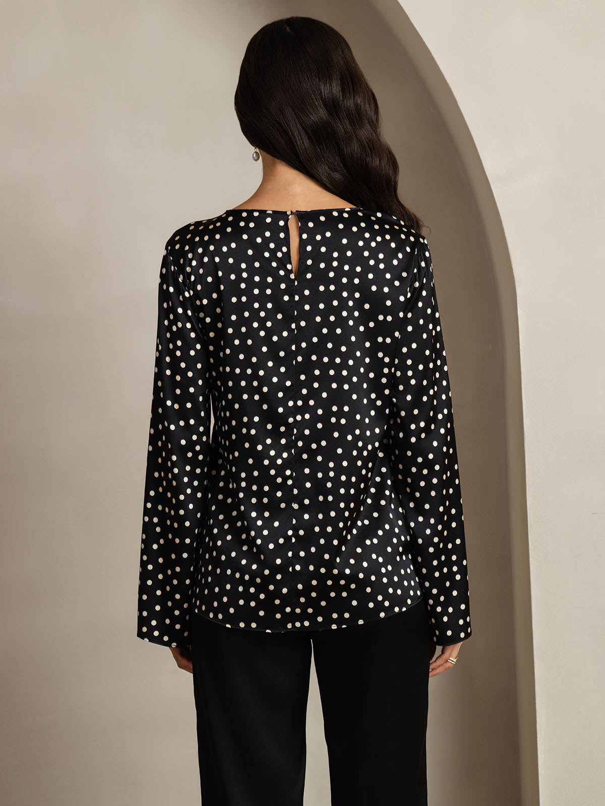 [Prikkete] SilkSilky-NO 19Momme Silke Womens T-Shirt 002