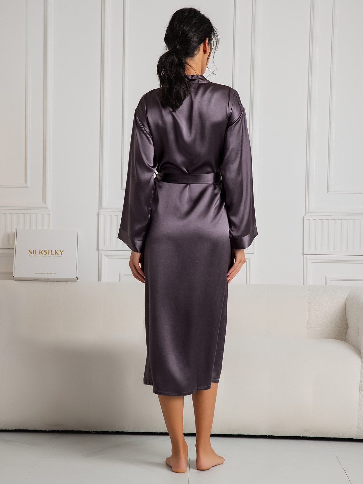 [Lilla Grå] SilkSilky-NO Womens Robe 002