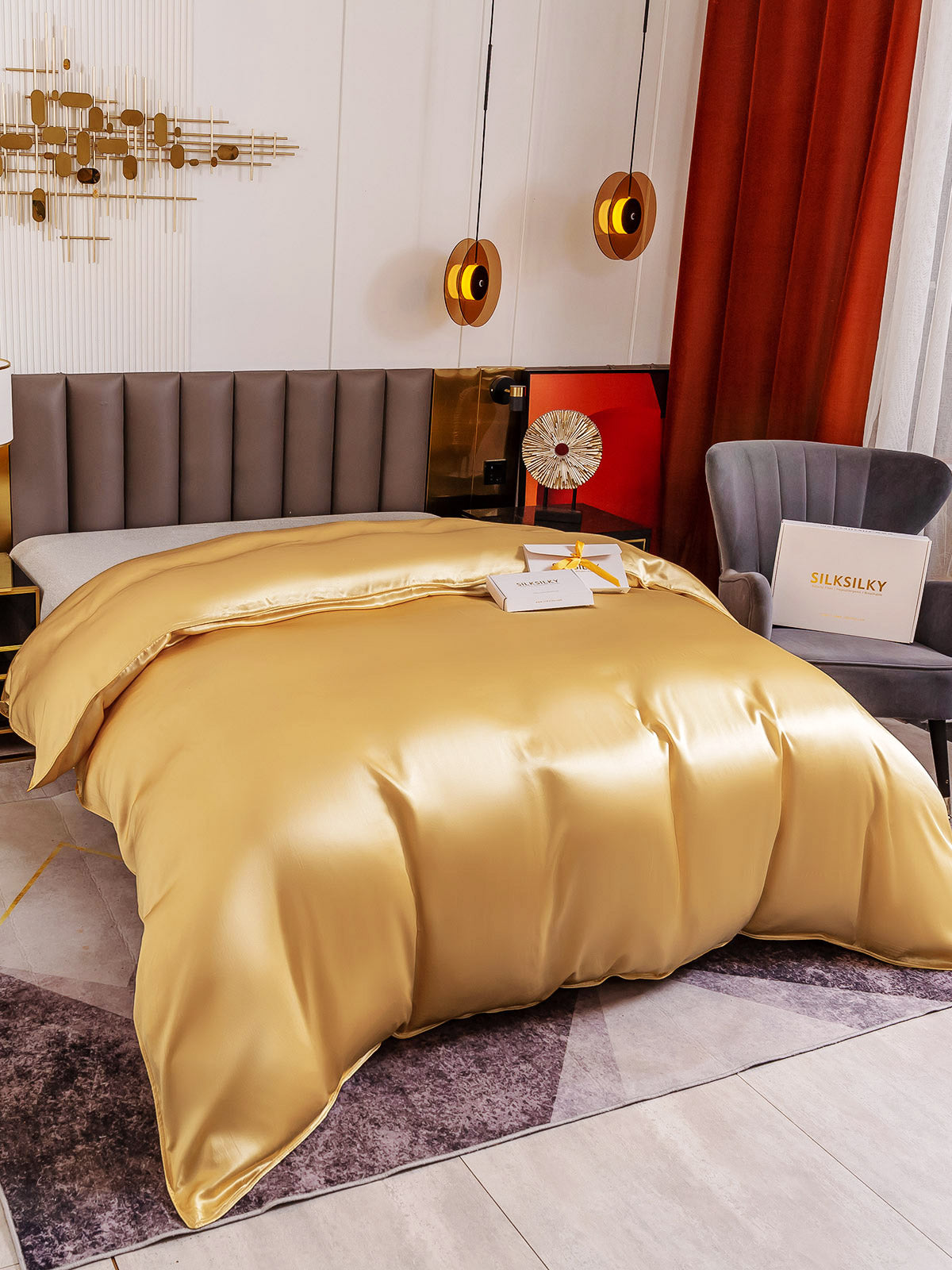 [Champagne] SilkSilky-NO 19Momme Duvet Cover 003