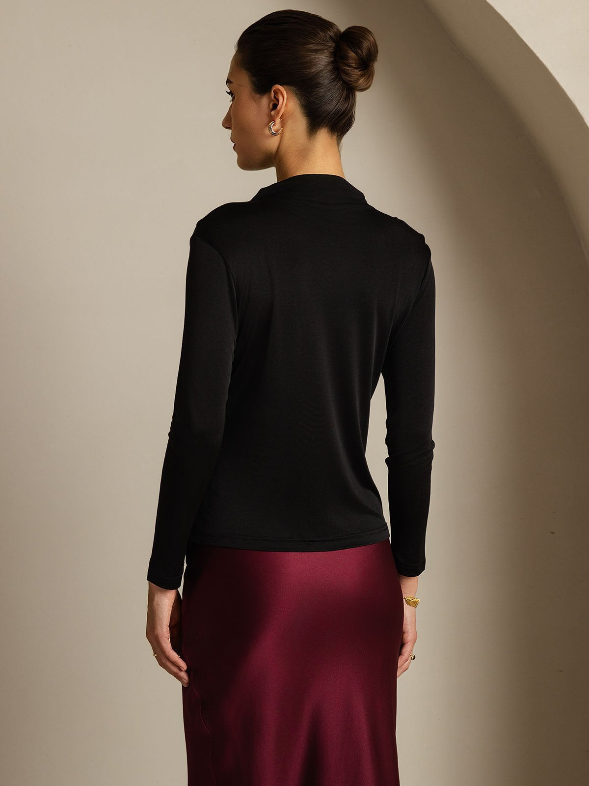 [Svart] SilkSilky-NO Silke Womens T-Shirt 002