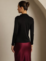 [Svart] SilkSilky-NO Silke Womens T-Shirt 002