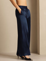 [Mørkeblå] SilkSilky-NO 19Momme Womens Pants 005