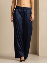[Mørkeblå] SilkSilky-NO 19Momme Womens Pants 003