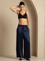 [Mørkeblå] SilkSilky-NO 19Momme Womens Pants 007
