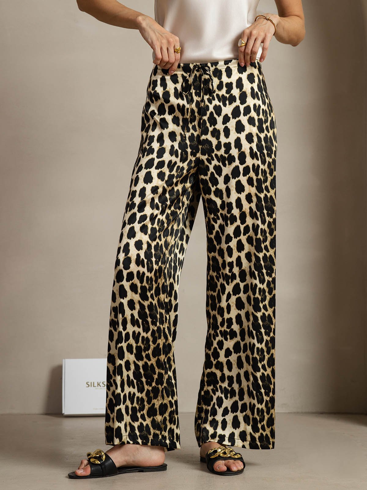 [Leopard] SilkSilky-NO 19Momme Silke Womens Pants 001