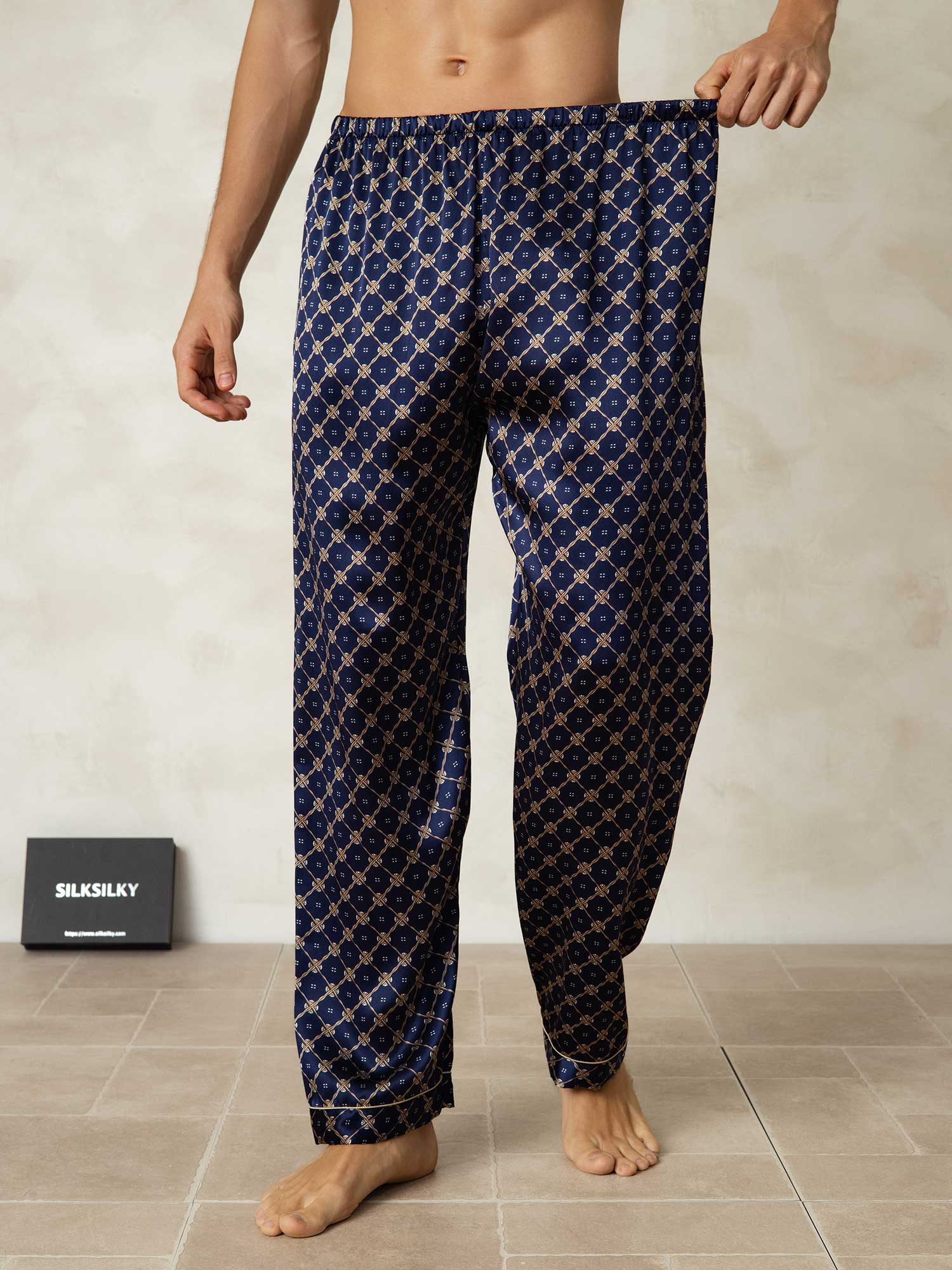 [Marine Kjede] SilkSilky-NO Mens Sleep Bottoms 003