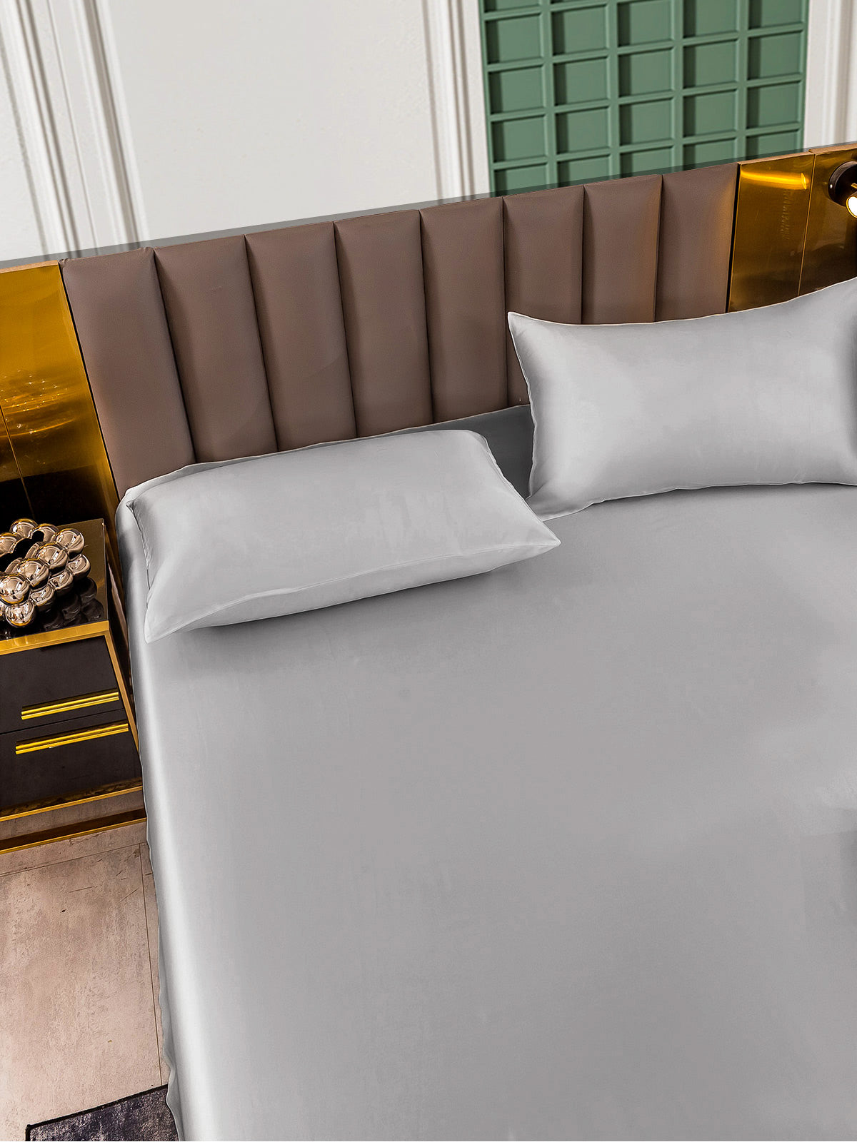 [Sølv] SilkSilky-NO 25Momme Bedding Set 005