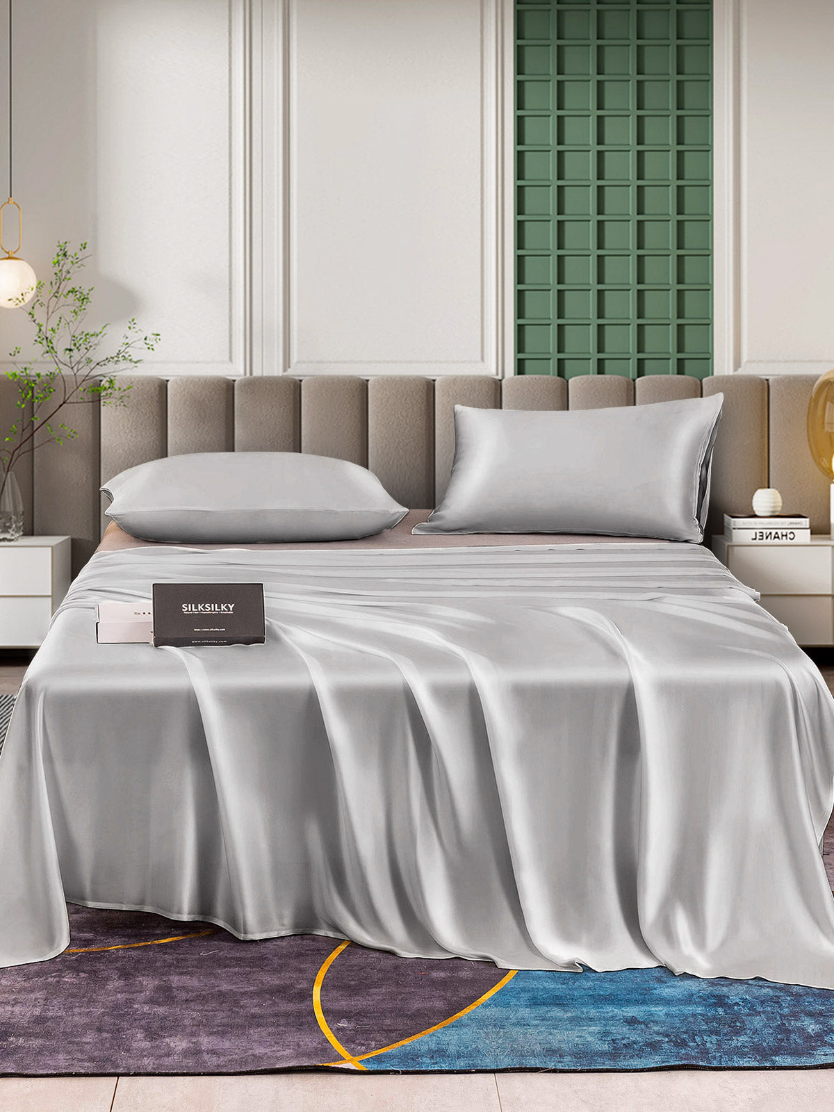 [Sølv] SilkSilky-NO 25Momme Bedding Set 002