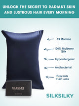 [Mørke blå] SilkSilky-NO 19Momme Pillowcase 003