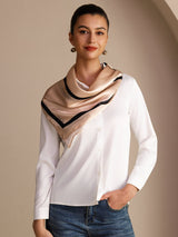 [Beige Firkant] SilkSilky-NO Skjerf 002
