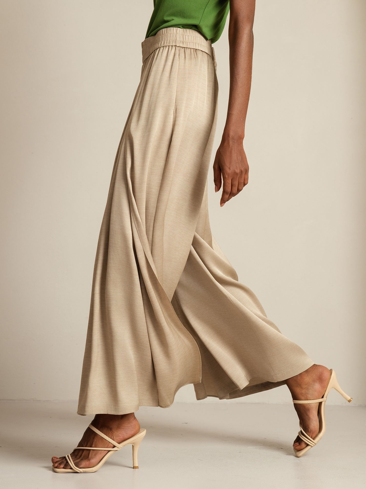 [Tan] SilkSilky-NO 19Momme Silke Womens Pants 007